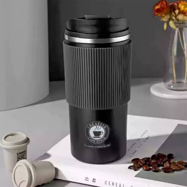 تراول ماگ دور سیلیکونی ۵۰۰ میل تک رنگ مشکی